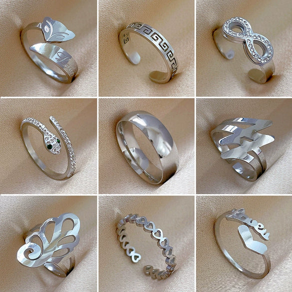 Titanium Steel Crown Pattern Minimalist Style Polished Unisex Ring