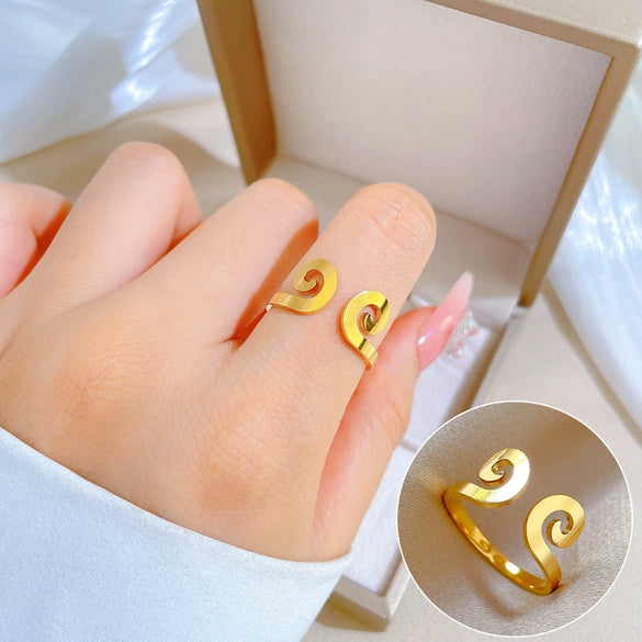Titanium Steel Crown Pattern Minimalist Style Polished Unisex Ring