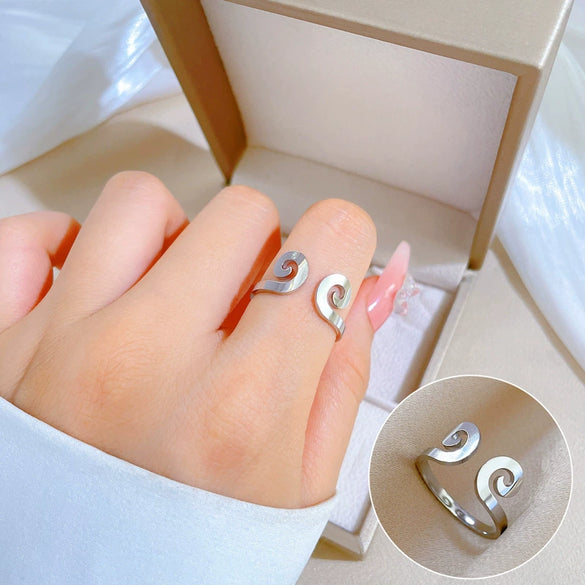 Titanium Steel Crown Pattern Minimalist Style Polished Unisex Ring