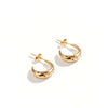Titanium Steel Cshaped Color Zircon Electroplating Letters Numbers Text Earrings For Women