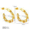 316L Stainless Steel Cshaped Electroplated Geometric Exaggerated Light Luxury Earrings For Women