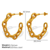 316L Stainless Steel Cshaped Electroplated Geometric Exaggerated Light Luxury Earrings For Women