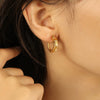 316L Stainless Steel Cshaped Geometric Electroplated Literary Retro Women's Faucet Earrings