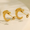 316L Stainless Steel Cshaped Geometric Electroplated Literary Retro Women's Faucet Earrings