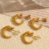 316L Stainless Steel Cshaped Geometric Electroplated Literary Retro Women's Faucet Earrings