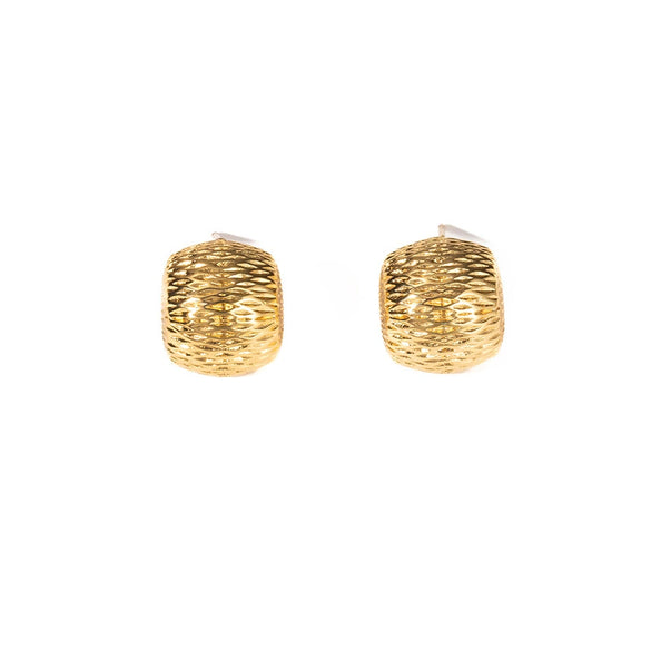 Titanium Steel Cshaped Geometric Women's Earrings With Electroplating And Simple Style