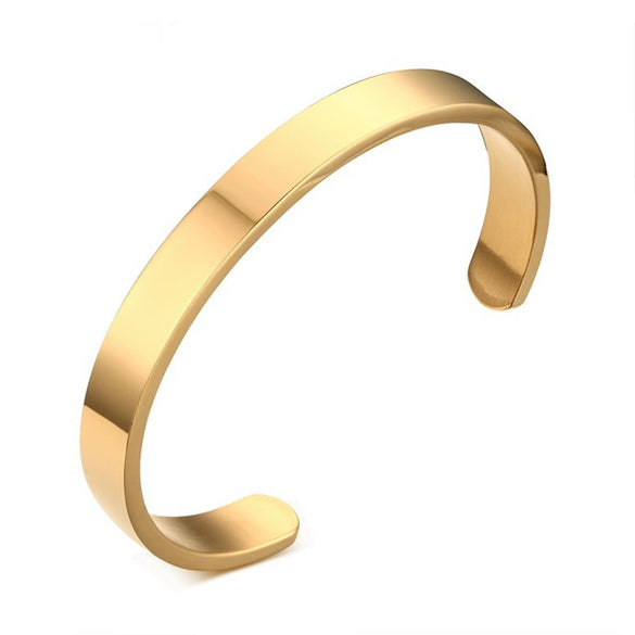 Titanium Steel Cshaped Open Bracelet Polished Glossy Simple Fashion Bangle For Couples
