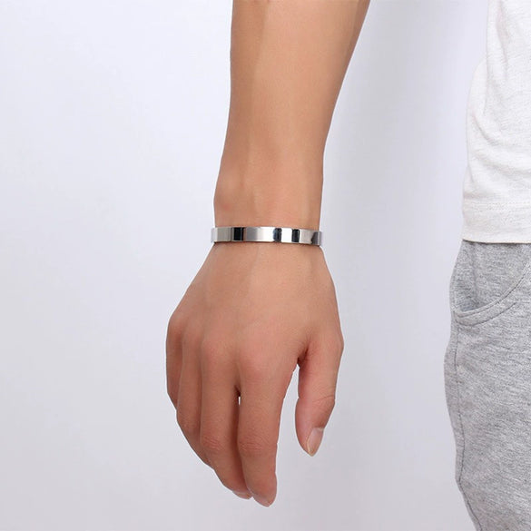 Titanium Steel Cshaped Open Bracelet Polished Glossy Simple Fashion Bangle For Couples