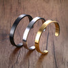 Titanium Steel Cshaped Open Bracelet Polished Glossy Simple Fashion Bangle For Couples