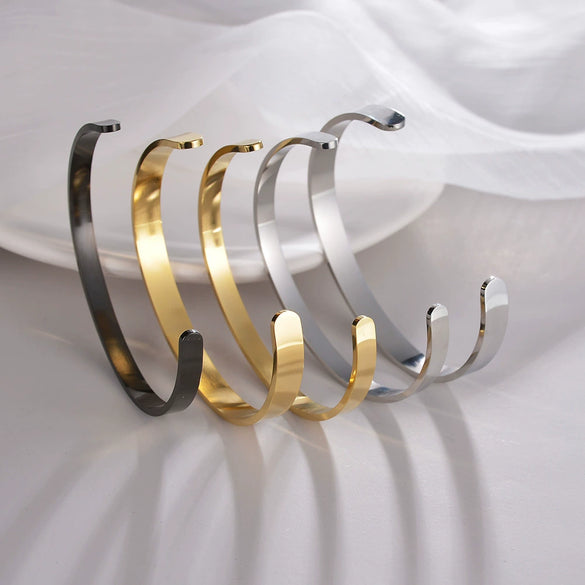Titanium Steel Cshaped Open Bracelet Vacuum Plating Jewelry