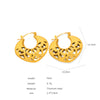 Titanium Steel Cshaped Retro Hollow Earrings With Geometric Design And Electroplating Treatment