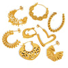 Titanium Steel Cshaped Retro Hollow Earrings With Geometric Design And Electroplating Treatment