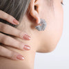 Titanium Steel Cshaped Retro Hollow Earrings With Geometric Design And Electroplating Treatment