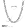 316L Stainless Steel Cuban Chain Bracelet And Necklace For Unisex Trendy And Simple Design With Electroplating