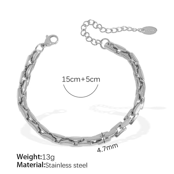 316L Stainless Steel Cuban Chain Bracelet And Necklace For Unisex Trendy And Simple Design With Electroplating
