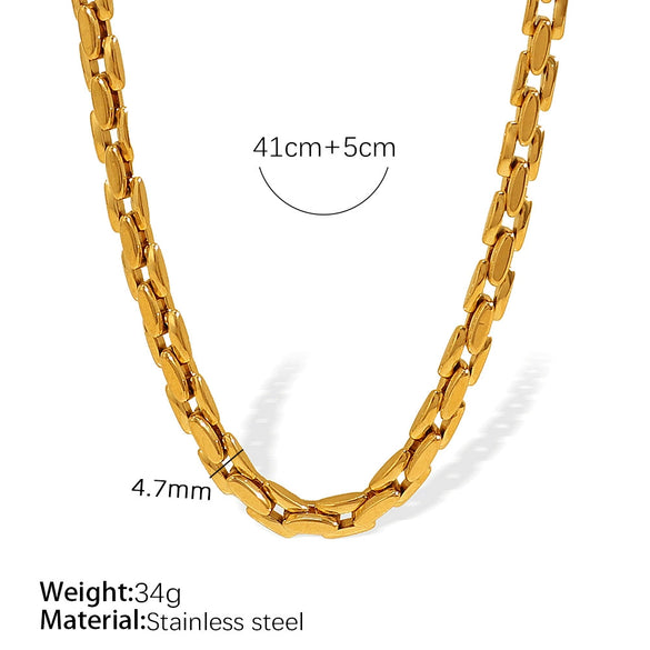 316L Stainless Steel Cuban Chain Bracelet And Necklace For Unisex Trendy And Simple Design With Electroplating
