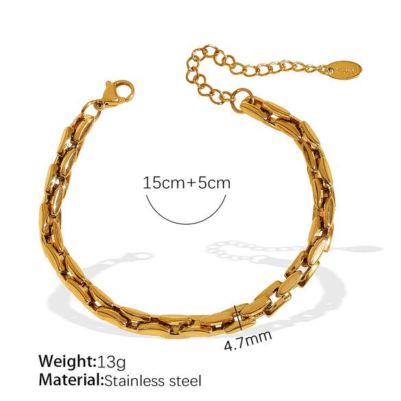 316L Stainless Steel Cuban Chain Bracelet And Necklace For Unisex Trendy And Simple Design With Electroplating