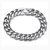 Titanium Steel Cuban Chain Bracelet Polished With Geometric And Cartoon Characters Pattern For Men