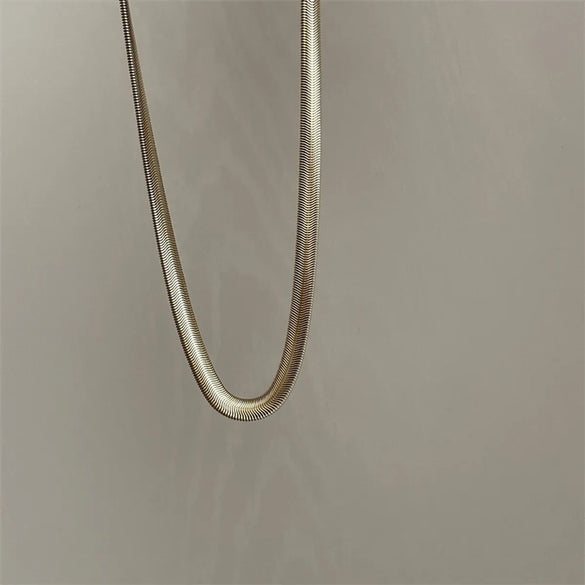 Titanium Steel Cuban Thick Chain Clavicle Chain Widened And Thick Soft Snake Bone Chain