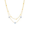 Titanium Steel Daisy Butterfly Double Layer Hip Hop Overlapping Clavicle Chain Necklace With Geometric Pattern And Vacuum Electroplating In Furnace For Women