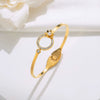 Titanium Steel Daisy Round Diamond Set Women's Bracelet
