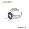 316L Stainless Steel Devil's Eye Geometric Styling Ring With Oil Dropping Design And Electroplating