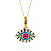 Titanium Steel Devil's Eye Necklace Electroplated Ochain Colorful Style