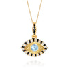 Titanium Steel Devil's Eye Necklace Electroplated Ochain Colorful Style