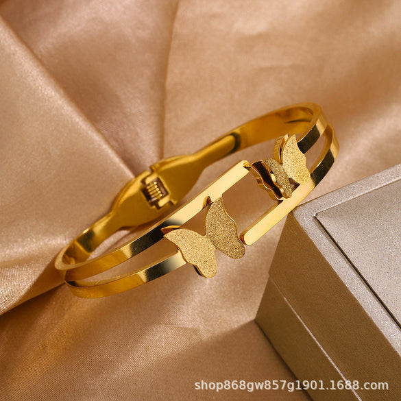 Titanium Steel Diamond Bracelet For Female Fashion Simple With Polishing