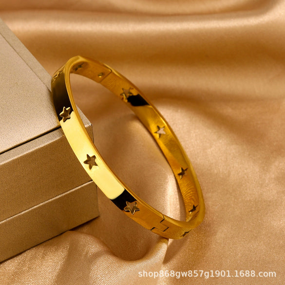 Titanium Steel Diamond Bracelet For Female Fashion Simple With Polishing