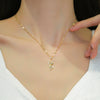 Titanium Steel Diamond Geometric Bear Women's Lucky Ins Cyber Red Clavicle Necklace