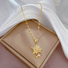 Titanium Steel Diamond Zircon Geometric Design Live Necklace