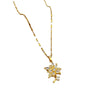 Titanium Steel Diamond Zircon Geometric Design Live Necklace