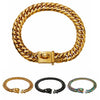 Titanium Steel Dog Chain Metal Collar Antibite Sixsided Grinding Polishing Vacuum Plating