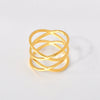 Titanium Steel Double Cross Hollow Geometric Women's Ring Electroplated Hand Jewelry