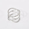 Titanium Steel Double Cross Hollow Geometric Women's Ring Electroplated Hand Jewelry