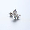 Titanium Steel Double Head Screw Ear Nail With Butterfly Flower And Insect Pattern Lovely Style For Women