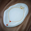 Titanium Steel Double Heart Clavicle Chain With Geometric Pattern And Electroplating Design
