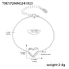 316L Stainless Steel Double Layer Love Inlaid Zircon Clavicle Necklace Bracelet Pvd Gold Plated Niche Style