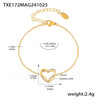 316L Stainless Steel Double Layer Love Inlaid Zircon Clavicle Necklace Bracelet Pvd Gold Plated Niche Style