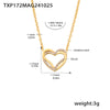 316L Stainless Steel Double Layer Love Inlaid Zircon Clavicle Necklace Bracelet Pvd Gold Plated Niche Style