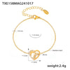 316L Stainless Steel Double Layer Love Inlaid Zircon Clavicle Necklace Bracelet Pvd Gold Plated Niche Style
