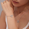 316L Stainless Steel Double Layer Love Inlaid Zircon Clavicle Necklace Bracelet Pvd Gold Plated Niche Style