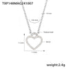 316L Stainless Steel Double Layer Love Inlaid Zircon Clavicle Necklace Bracelet Pvd Gold Plated Niche Style