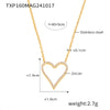 316L Stainless Steel Double Layer Love Inlaid Zircon Clavicle Necklace Bracelet Pvd Gold Plated Niche Style