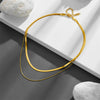 Titanium Steel Double Layer Overlapping Necklace Geometric Cartoon Style Vacuum Electroplated In Furnace
