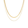 Titanium Steel Double Layer Overlapping Necklace Geometric Cartoon Style Vacuum Electroplated In Furnace