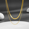 Titanium Steel Double Layer Overlapping Necklace Geometric Cartoon Style Vacuum Electroplated In Furnace