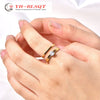 Titanium Steel Double Layer Simple Sweet Finger Ring For Women With Electroplating Treatment