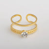 Titanium Steel Double Layer Simple Sweet Finger Ring For Women With Electroplating Treatment